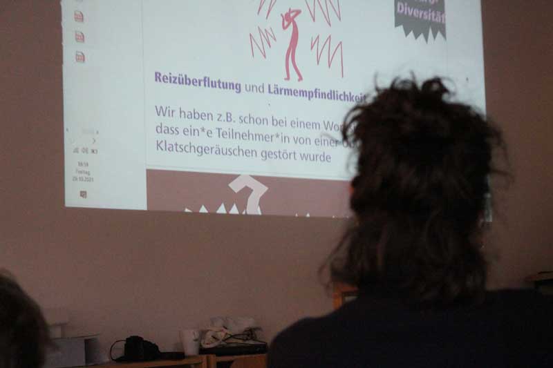 Foto einer Präsentation während des Workshops Klimagerechtigkeit und Wut